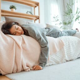 Woman taking a nap on the couch